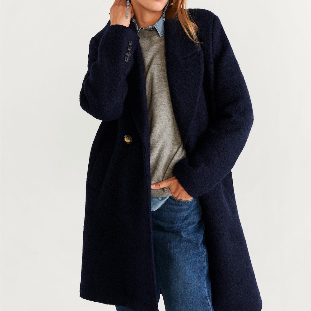 Mango Sibo buttoned wool coat 50% wool